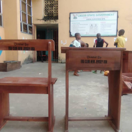 school chairs and tables